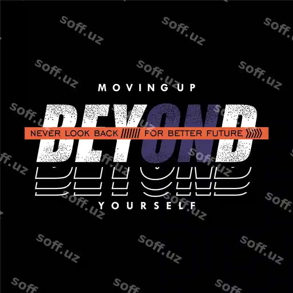 O'tkir hech qachon orqaga qaror shaharlik dzhin grafik futbolka dizayni tipografiyasi | Beyond never look back urban denim graphic t shirt design typography