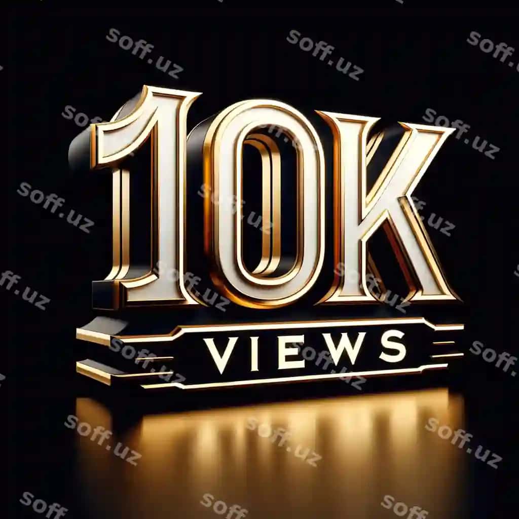 10k ko'rishlar qalin 3D matn raqamli marketing kontseptsiyasi | 10k views bold 3d text digital marketing concept