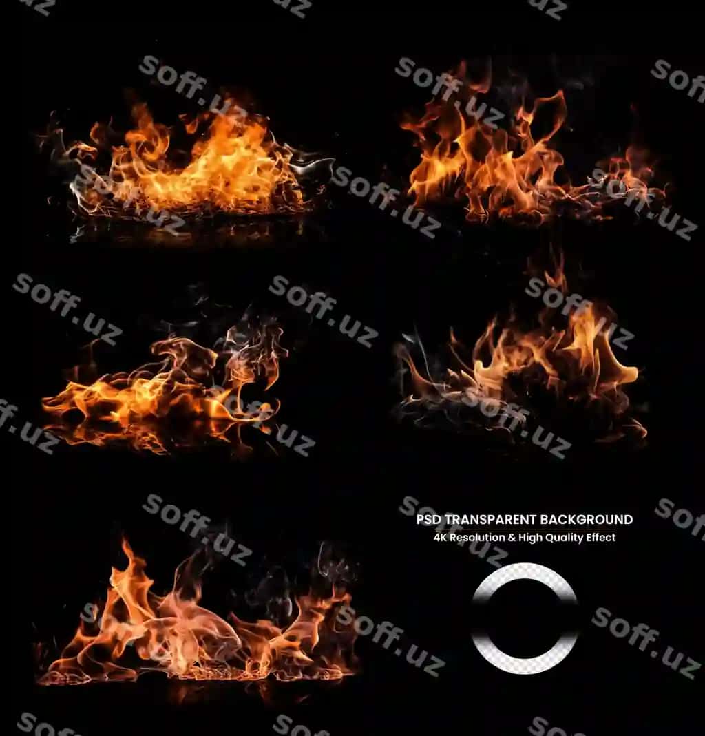 Yong'in uchqunlari zarrachalar alangali olov alangasi shaffof | Fire sparks particles with flames burning fire flame transparent