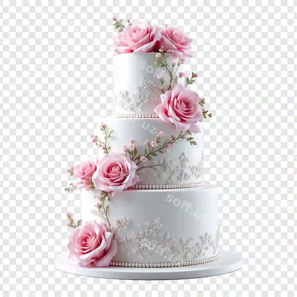 Chiroyli uch qatlamli turmali tort | Elegant threelayered wedding cake