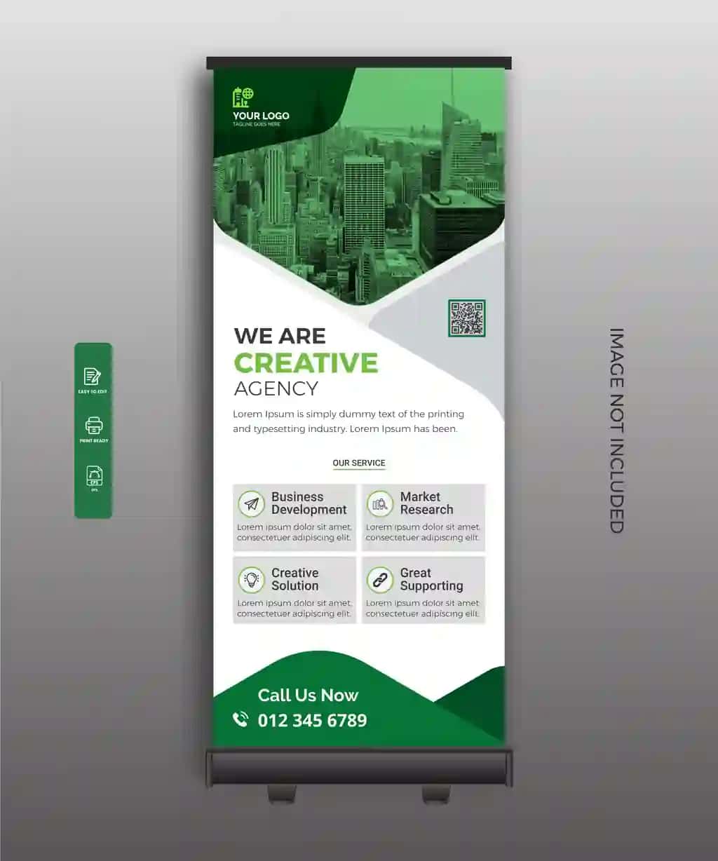 Korporativ biznes toʻplami banner shablon vektori | Corporate business rollup banner template vector