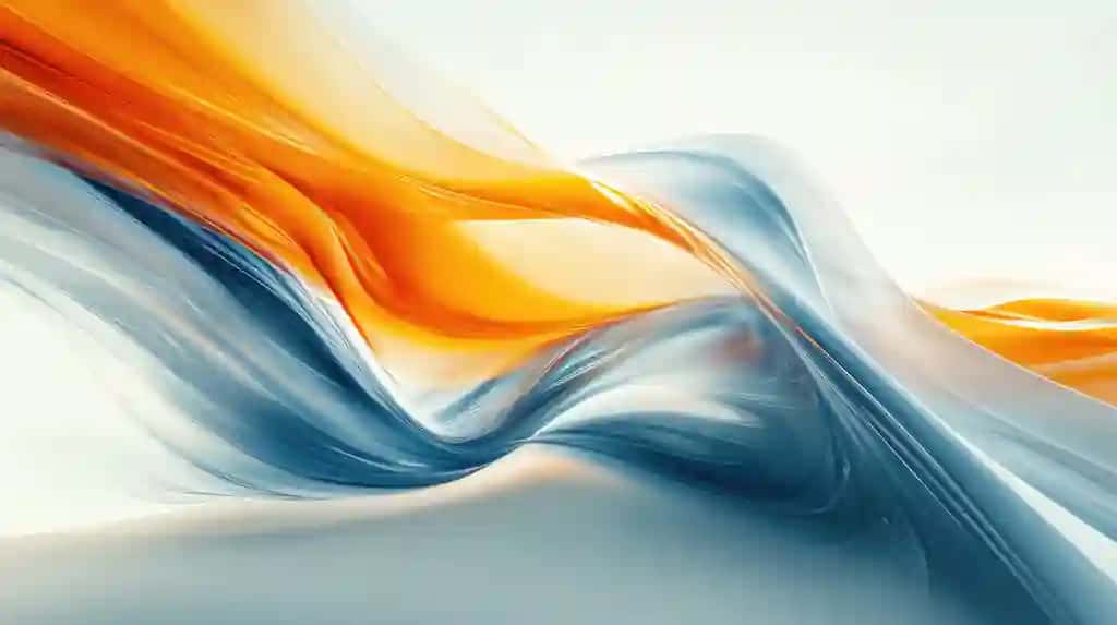 Jonli mavhum rang-barang aylanma naqsh dinamik to'q sariq ko'k oqayotgan to'lqinlar san'ati | Vibrant abstract colorful swirling pattern dynamic orange blue flowing waves art