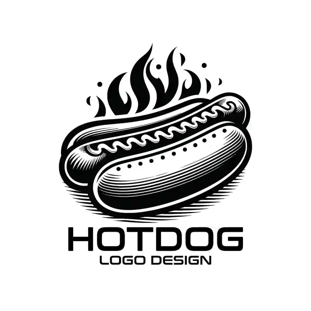 Hot-dog vektor logotipi dizayni | Hot dog vector logo design
