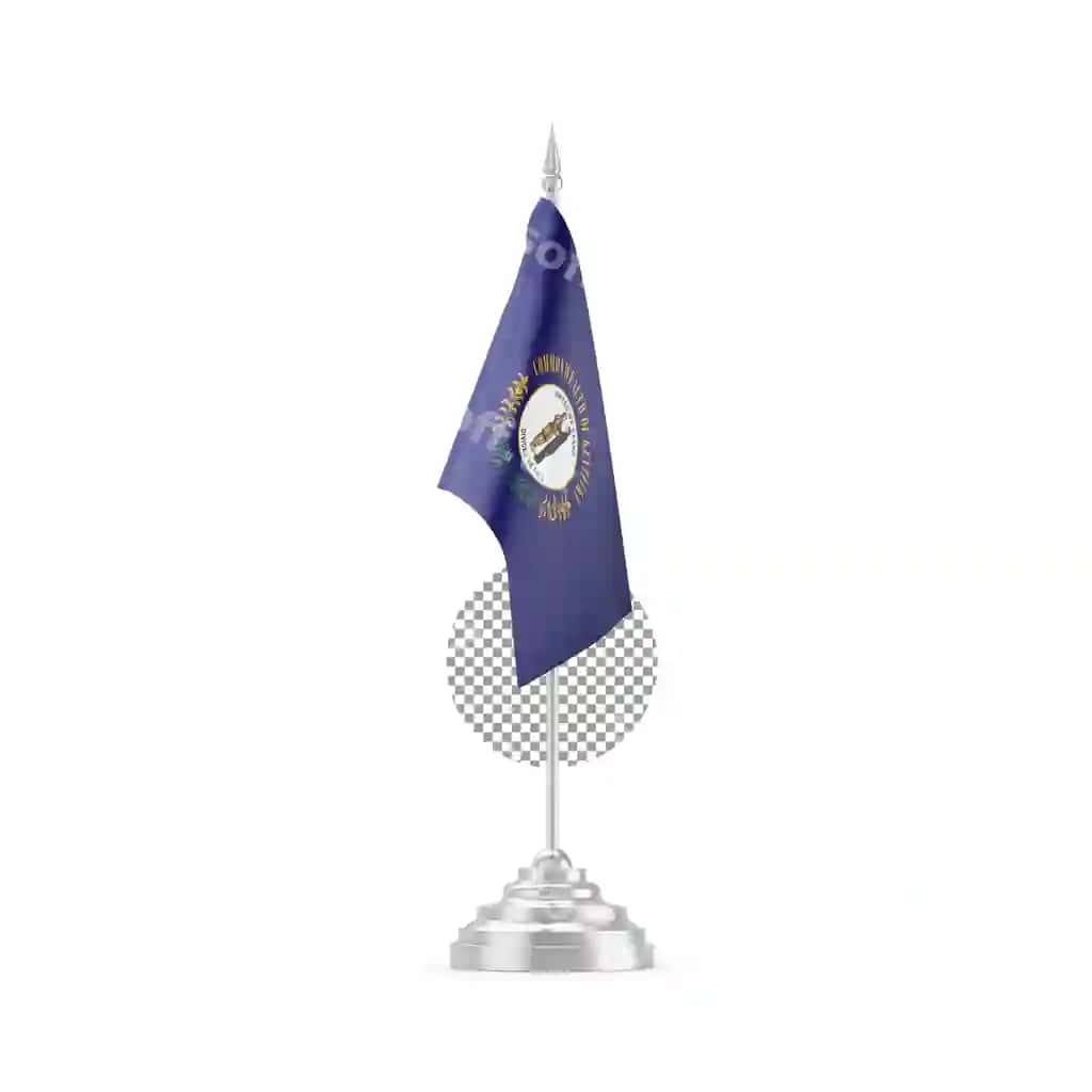 Kentukki bayrog'i tushirilgan tahrirlanadigan maket | Editable mockup with kentucky flag