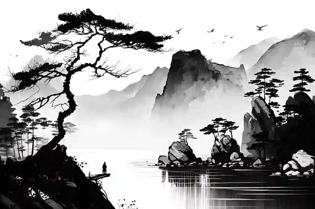 Ai Xitoy siyoh landshaft xaritasini yaratdi | Ai generated chinese ink landscape map