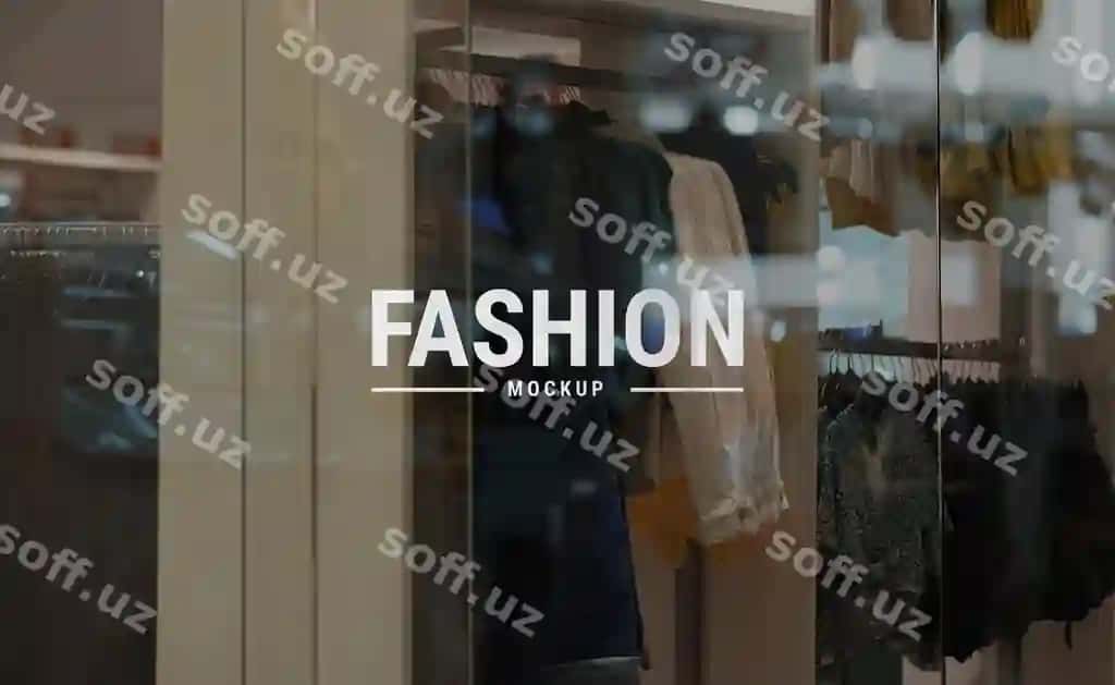 Oq logo namuna shisha moda moda xaridlar markazi | White logo mockup glass fashion fashion shopping mall