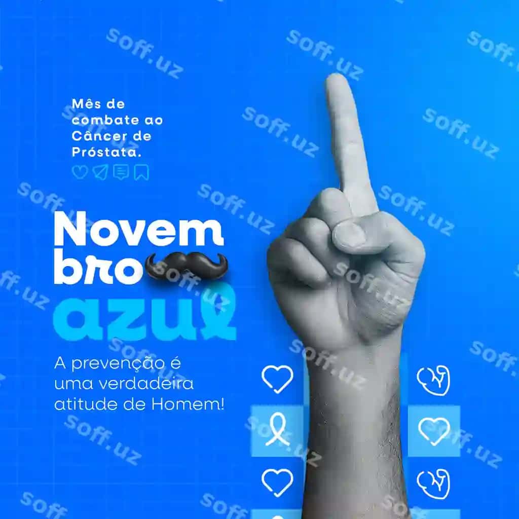 Noyabr ko'k oy oldini olish ijtimoiy tarmoqlar Braziliya portugalchasi | November blue month prevention social media brazilian portuguese