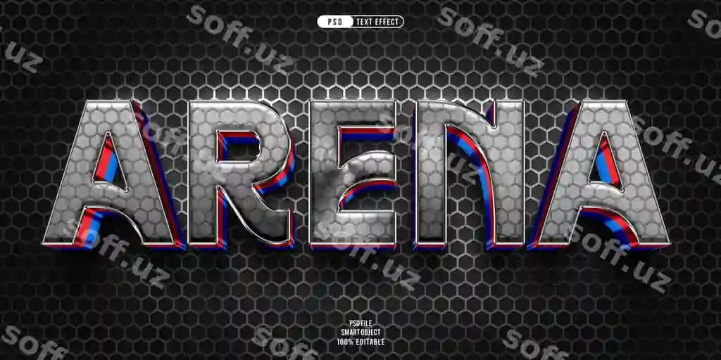 Arena 3D tahrirlanadigan matn effekti | Arena 3d editable text effect