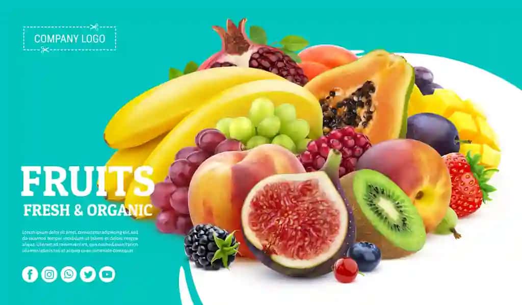 Sog'lom oziq-ovqat banner meva rezavorlar izolyatsiya qilingan oq fon | Healthy food banner fruits berries isolated white background
