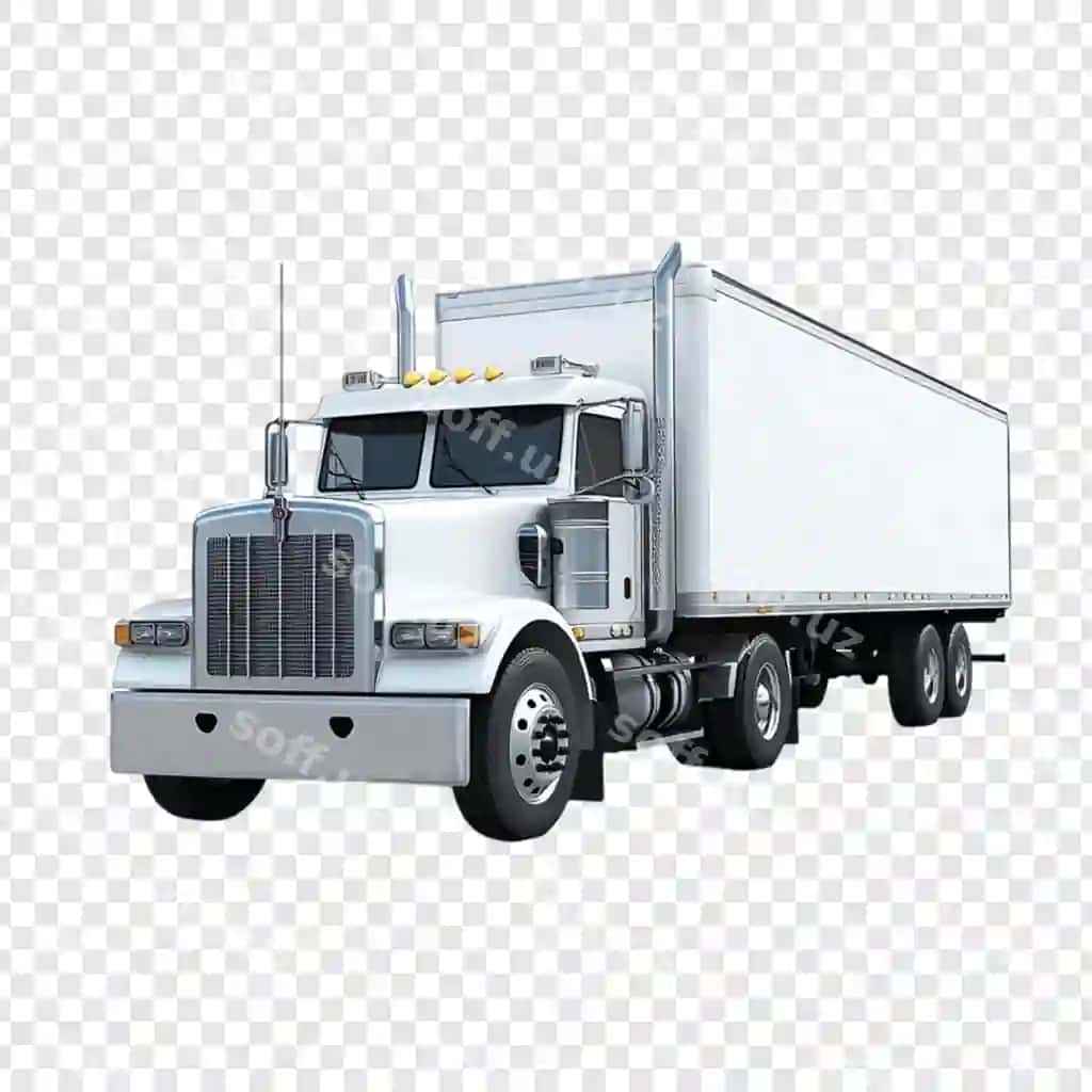 Oq yarıma yuk avtomobili katta yuk tashish logistikasi | White semi truck big rig freight transportation logistics