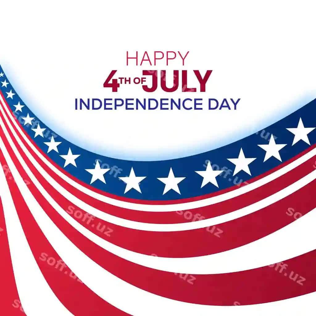 Vektorli ijodiy 4-iyul Amerika bayrog'i uslubidagi to'lqinli fon | Vector creative 4th july american flag style wave background