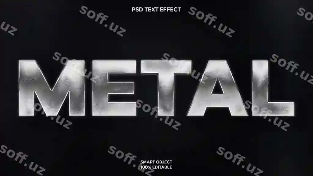 3d metal tahrirlanadigan matn effekti PSD haqiqiy kumush matn effekti | 3d metal editable text effect psdrealistic silver text effect