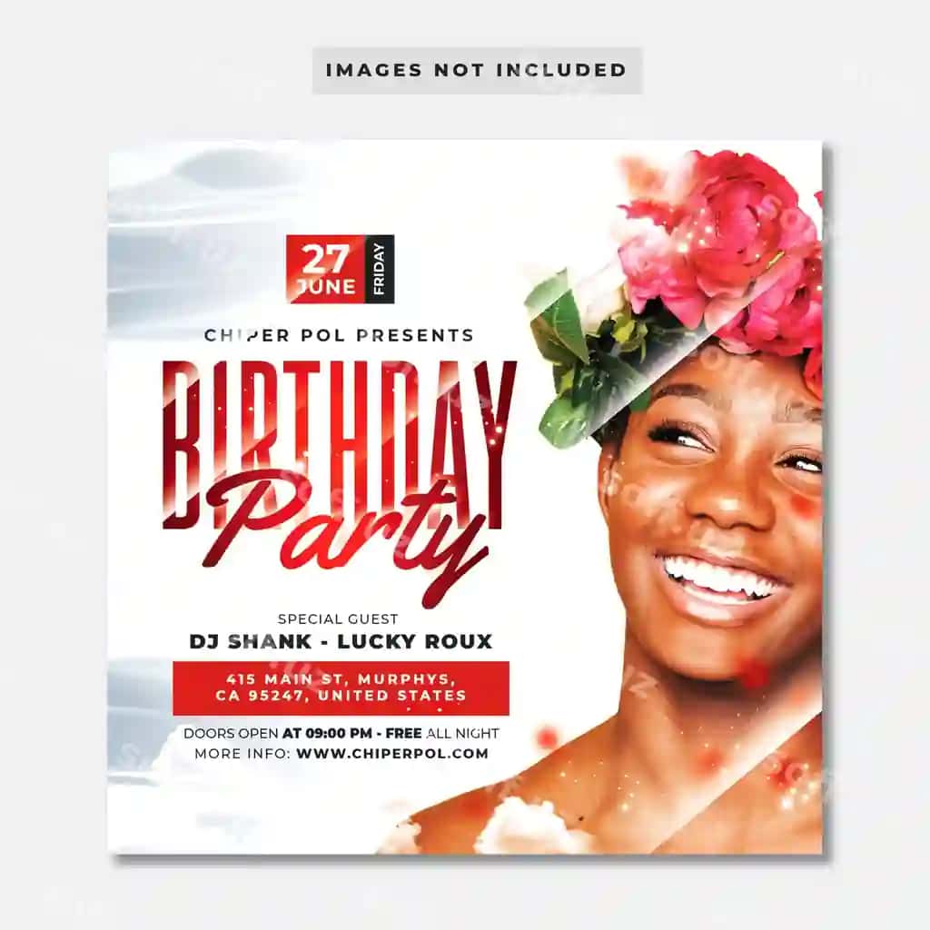 Tug'ilgan kun bayrami uchun varaqalar | Birthday party flyer