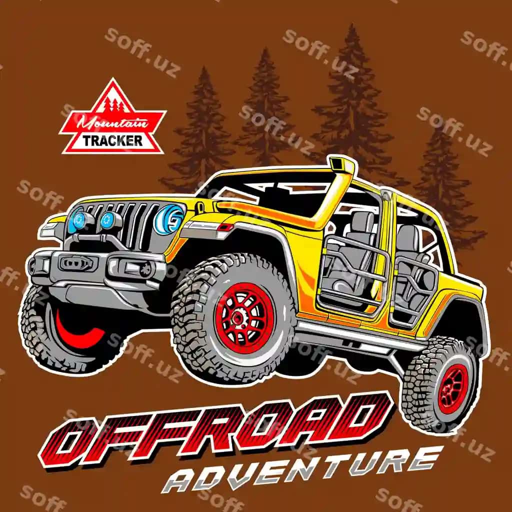 Offroad qo'shila mashina to'pqa vektor premium dizayn | Offroad adventure car mountain vector premium design