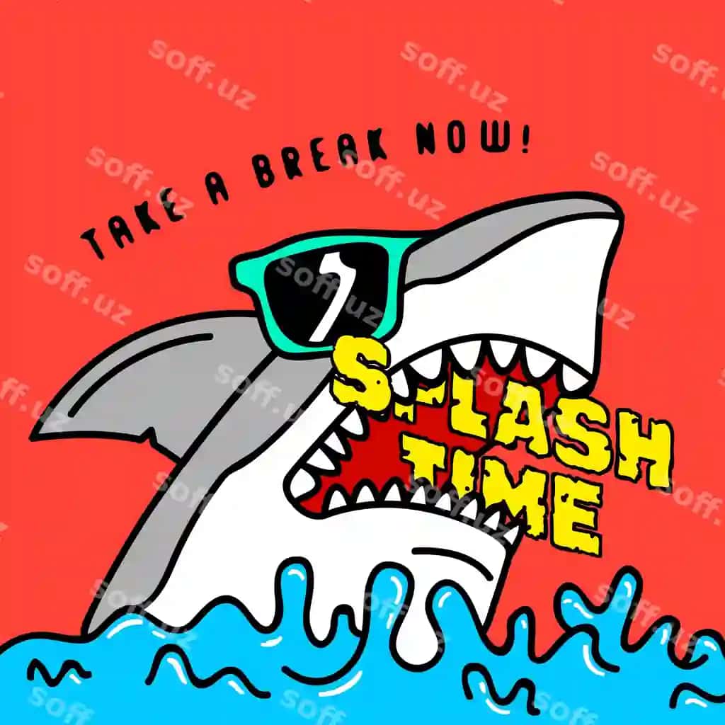 Vektor akula ko'z qo'llantili | Vector shark with glasses