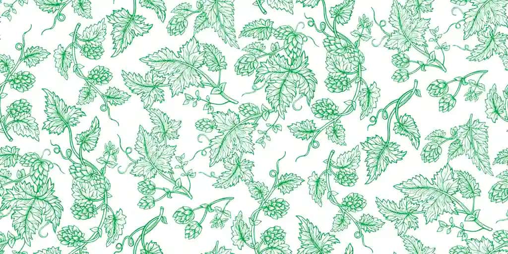Hop o'simlik filiali qo'lda chizilgan yashil eskiz to'plami hops barglari konuslari bilan | Hop plant branch hand drawn green sketch set hops with leaves cones