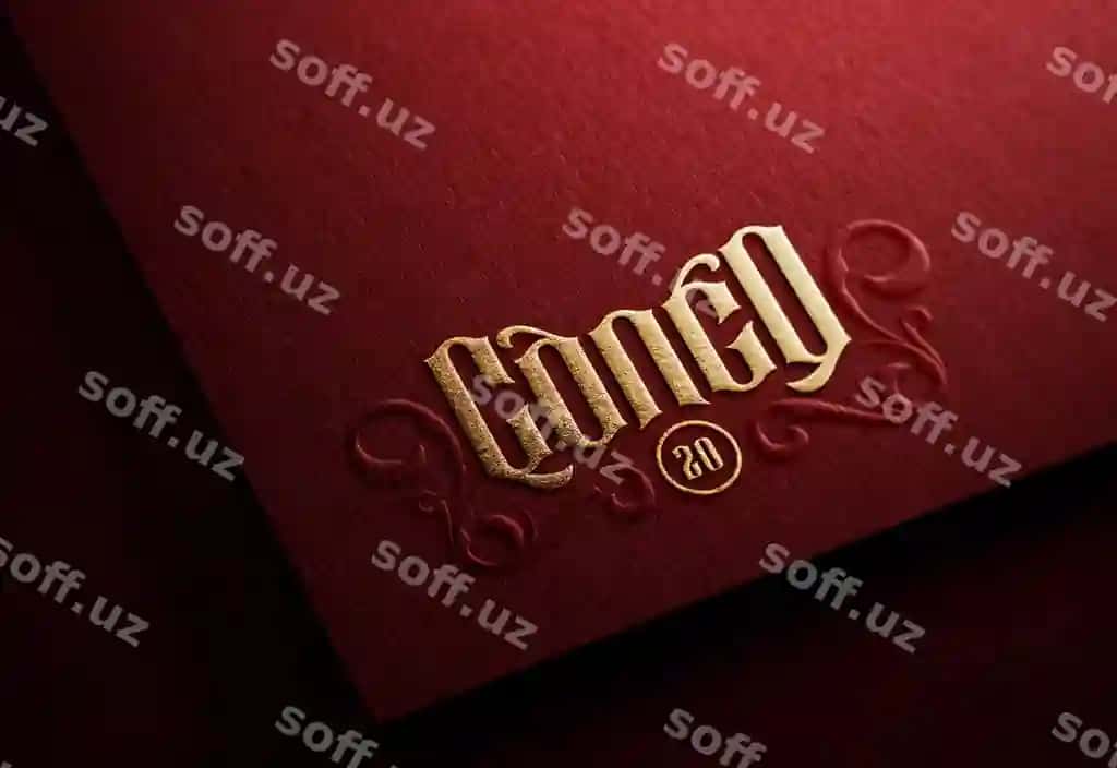 Logo mockup dark paper with gold embossed effect | Logo mockup dark paper with gold embossed effect