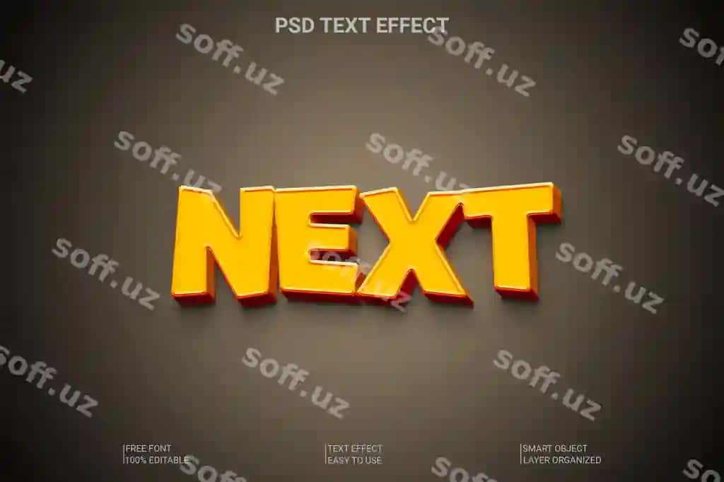 Psd 3d matn uslubi effekti | Psd 3d text style effect