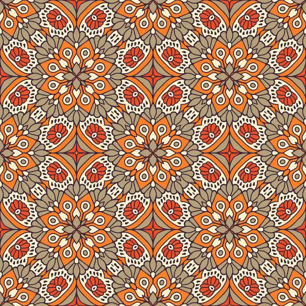 Yillik geometrik plitka choksiz naqsh | Decorative geometric tile seamless pattern