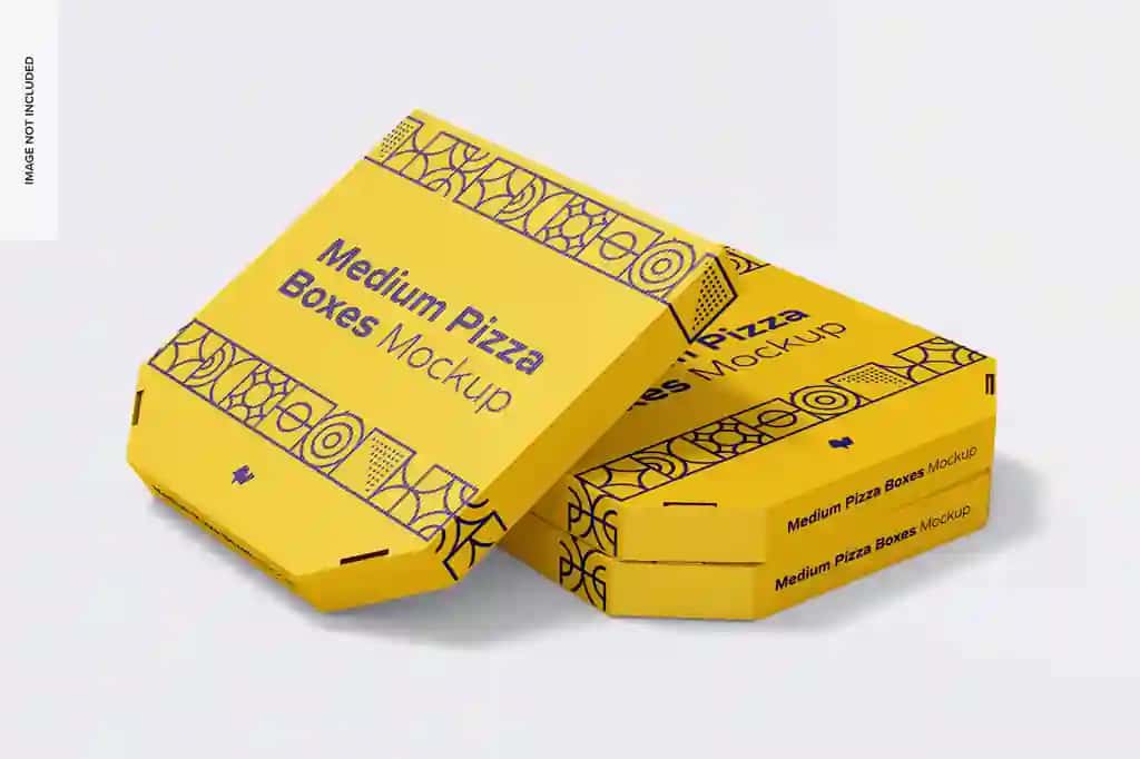 O'rtacha pizza qutisi maketi | Medium pizza box mockup