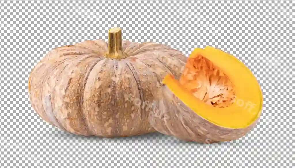Izolyatsiya qilingan tilim bilan pishgan qovoq | Ripe pumpkin with slice isolated
