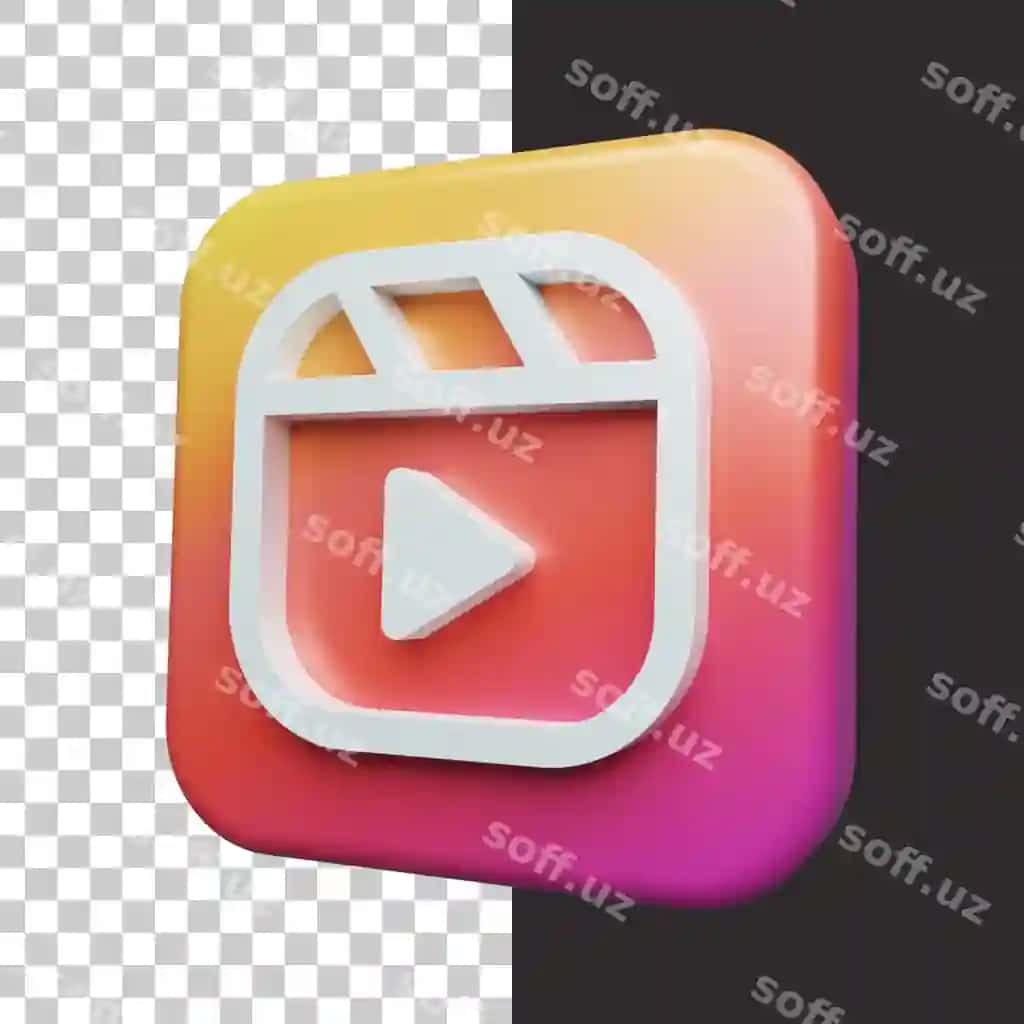Izolyatsiya qilingan makaralar instagram belgisi 3D renderlash | Isolated reels instagram icon 3d rendering
