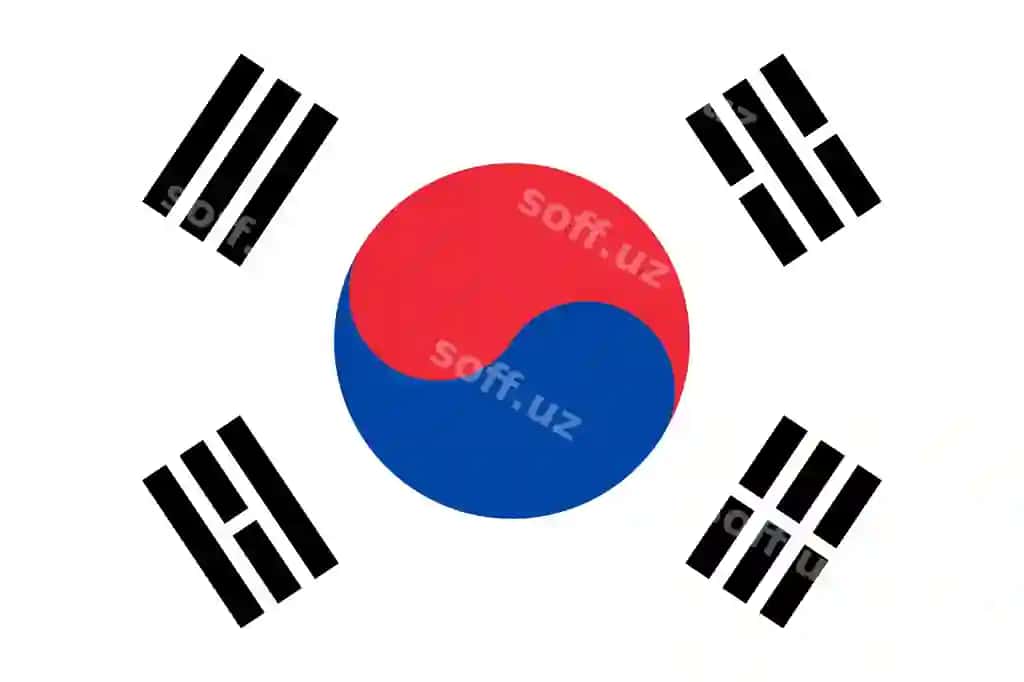 Janubiy Koreya bayroqi vektor illustratsiyasi | Flag south korea vector illustration