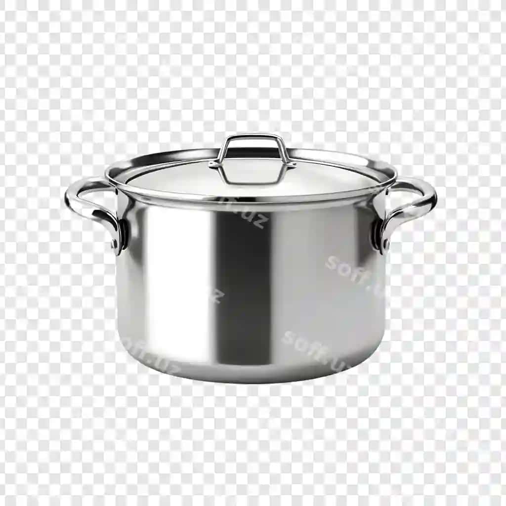 Qopqoqli zanglamaydigan po'latdan yasalgan pishirish idishi, metall oshxona anjomlari | Stainless steel cooking pot with lid kitchenware metal cookware