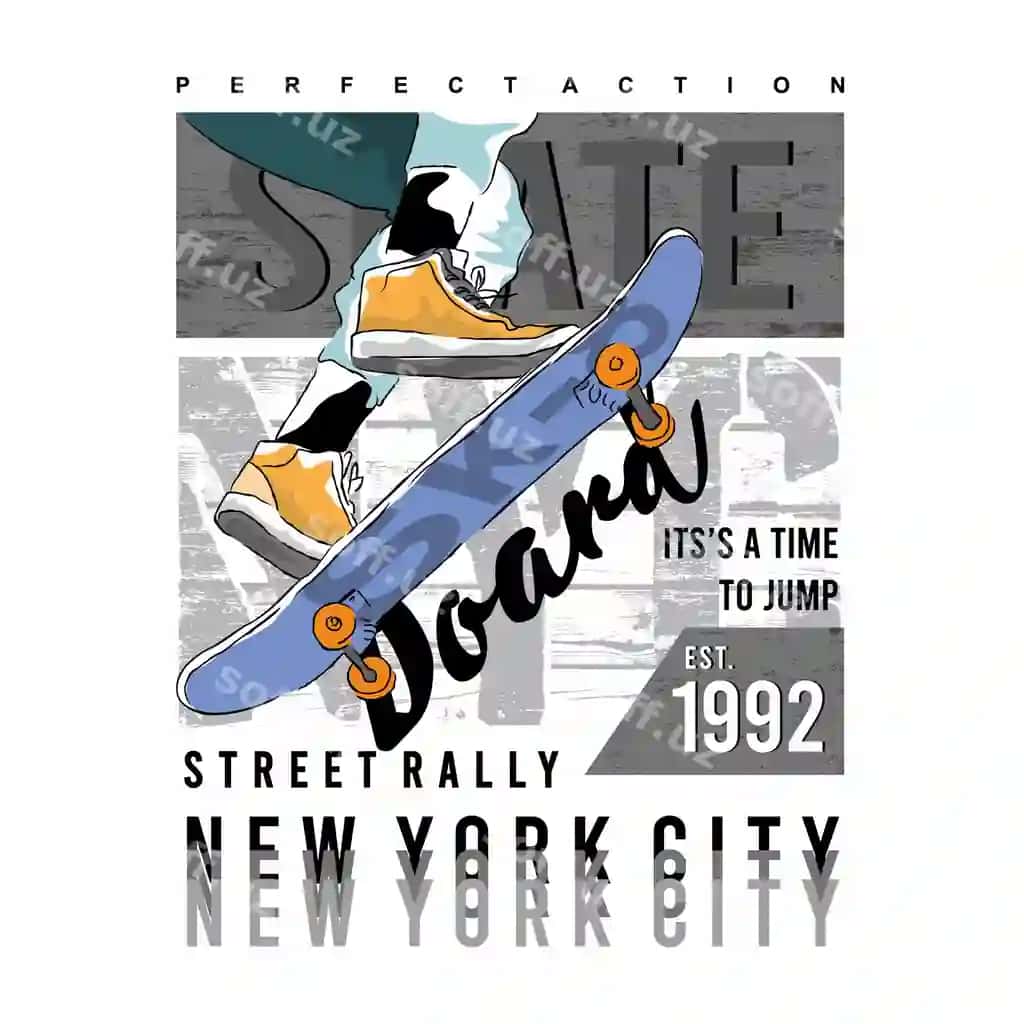 Skateboard vektor grafik t-shirt tipografiyasi | Skateboard vector graphic tshirt typography