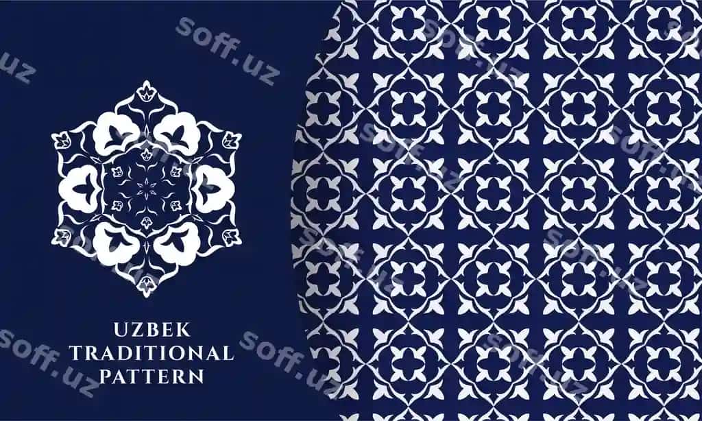 O'zbek an'iyaviy naqsh paxta gul | Uzbek traditional pattern paxta gul