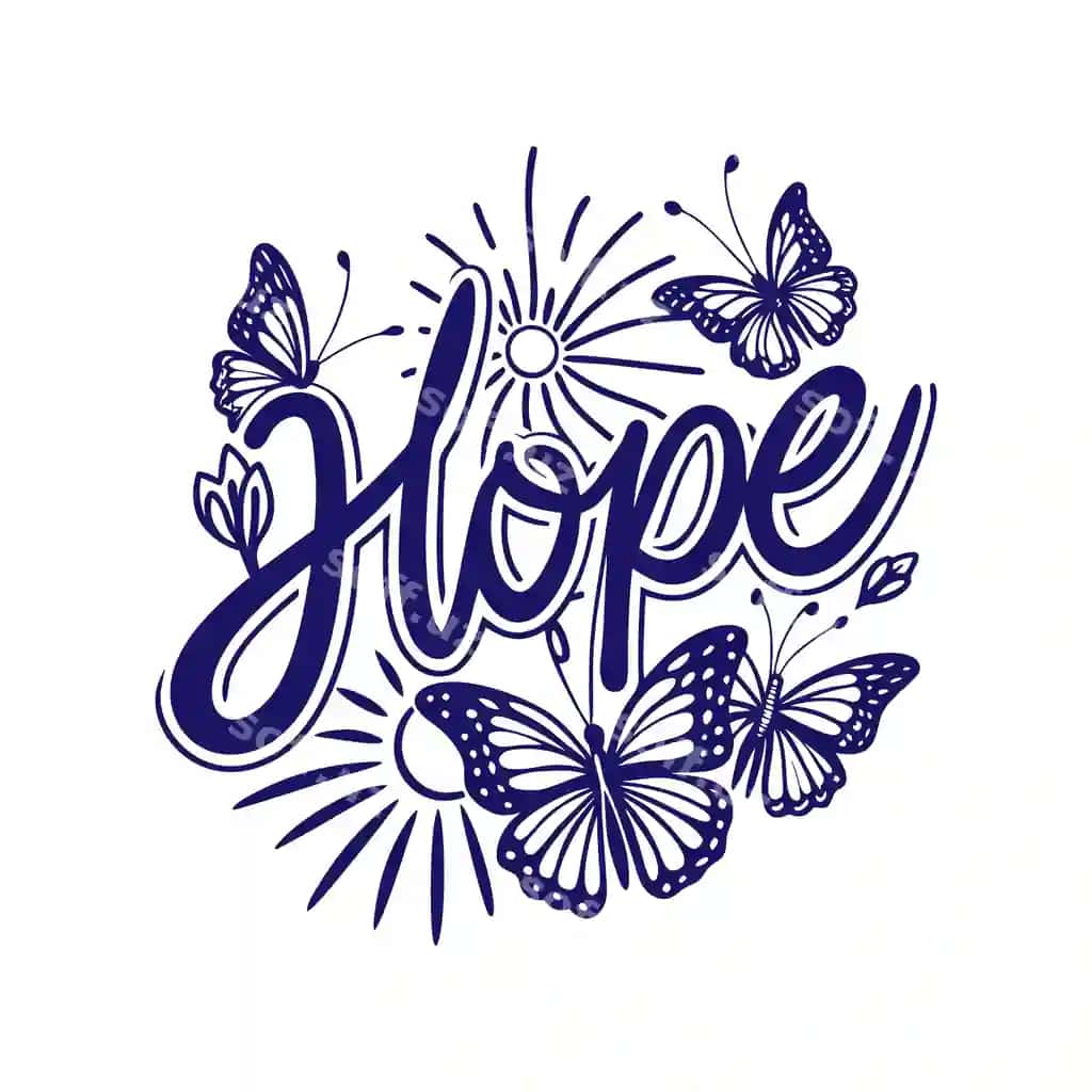 Umid tipografiyasi vektorli gul dizayni | Hope typography vector floral design