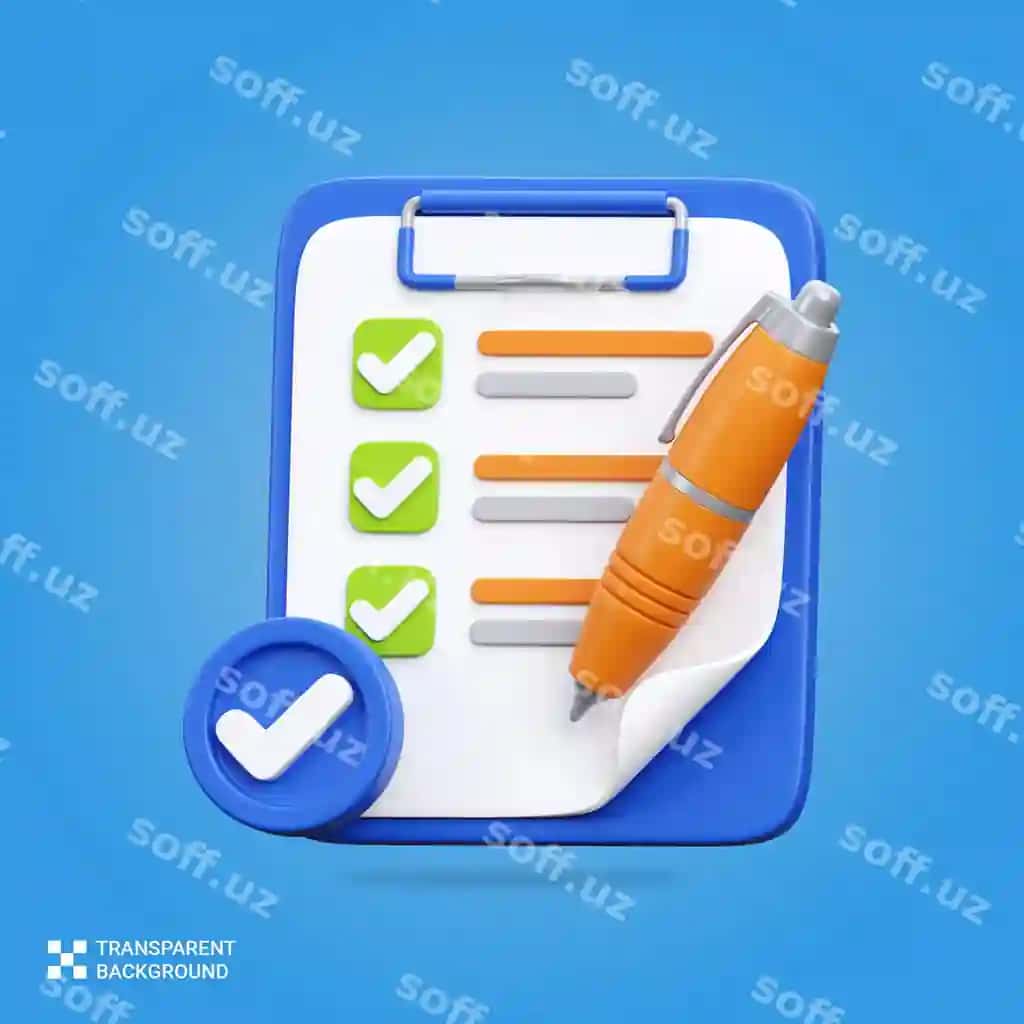 Psd 3d render tugatilgan so'rov ikon illustratsiya | Psd 3d render completed survey icon illustration