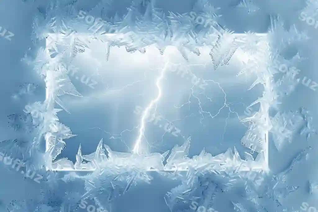 Oyna – osmondagi chirq buz steklo | Window with lightning bolt sky ice glass