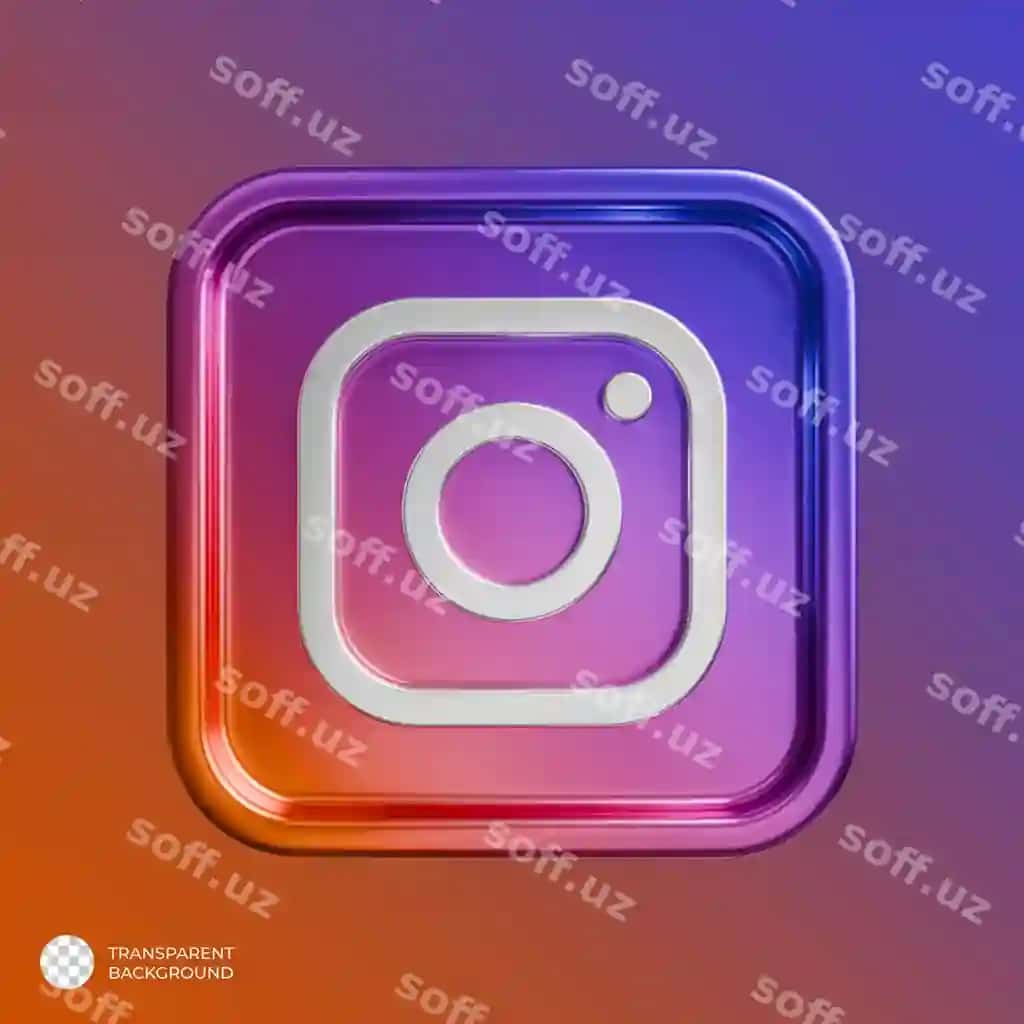 Instagram 3D logotipi metall | Instagram 3d logo metallic