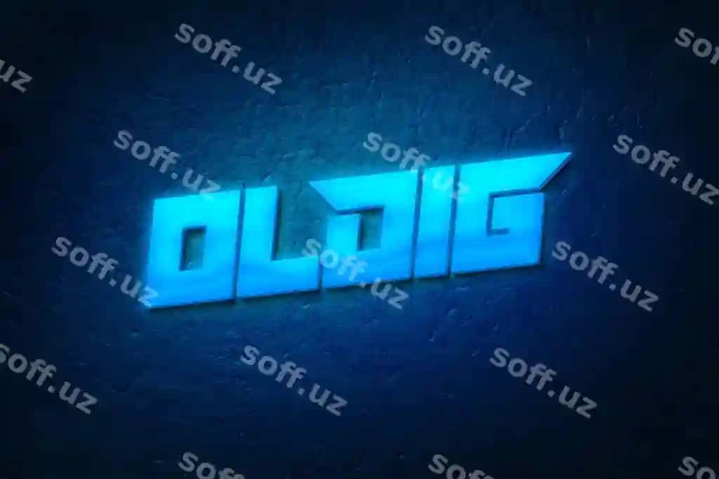 Ko'k neon logo namuna matn | Blue neon logo mockup text