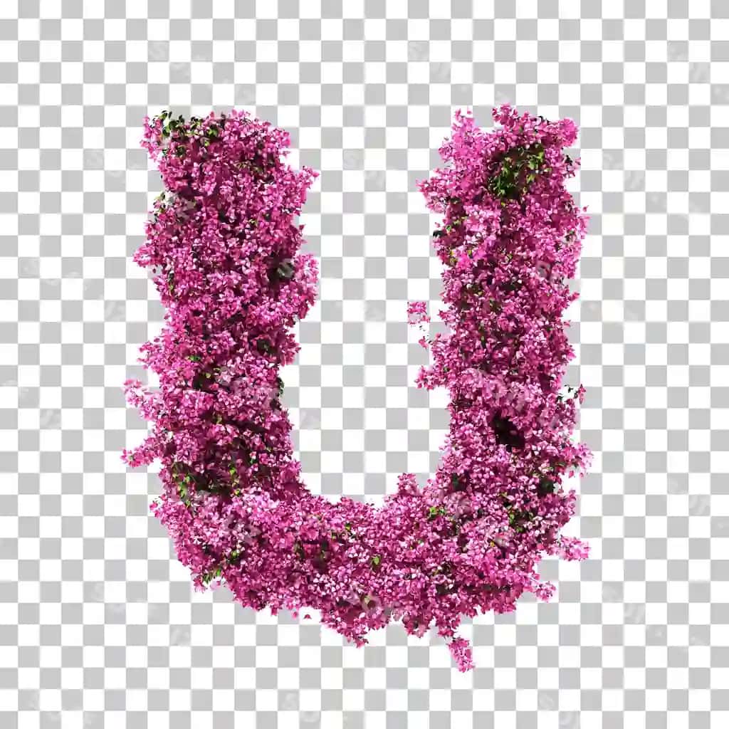 3d rendering bougainvillea u harfi | 3d rendering bougainvillea letter u