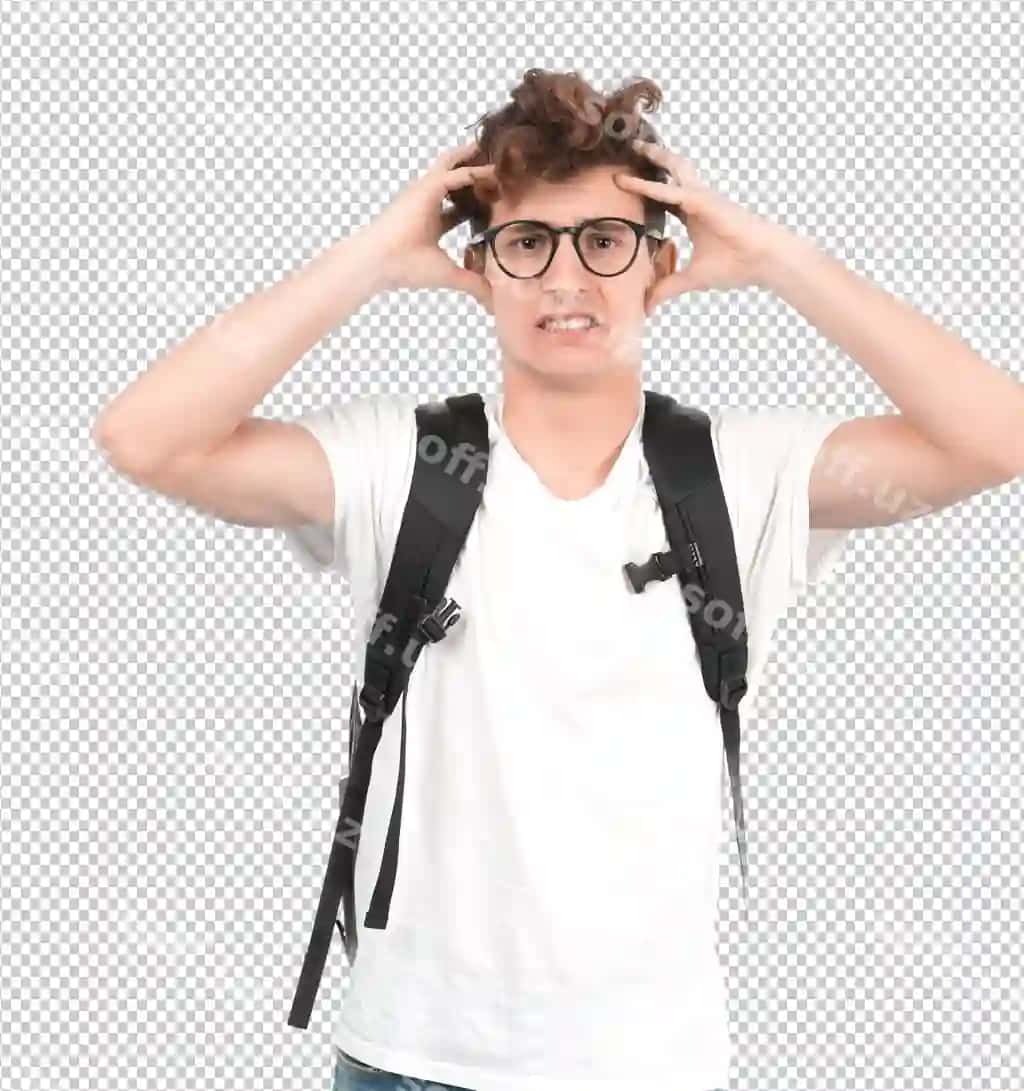 Imo-ishorali tushkunlik bilan tashvishlangan yosh talaba | Worried young student with gesture depression