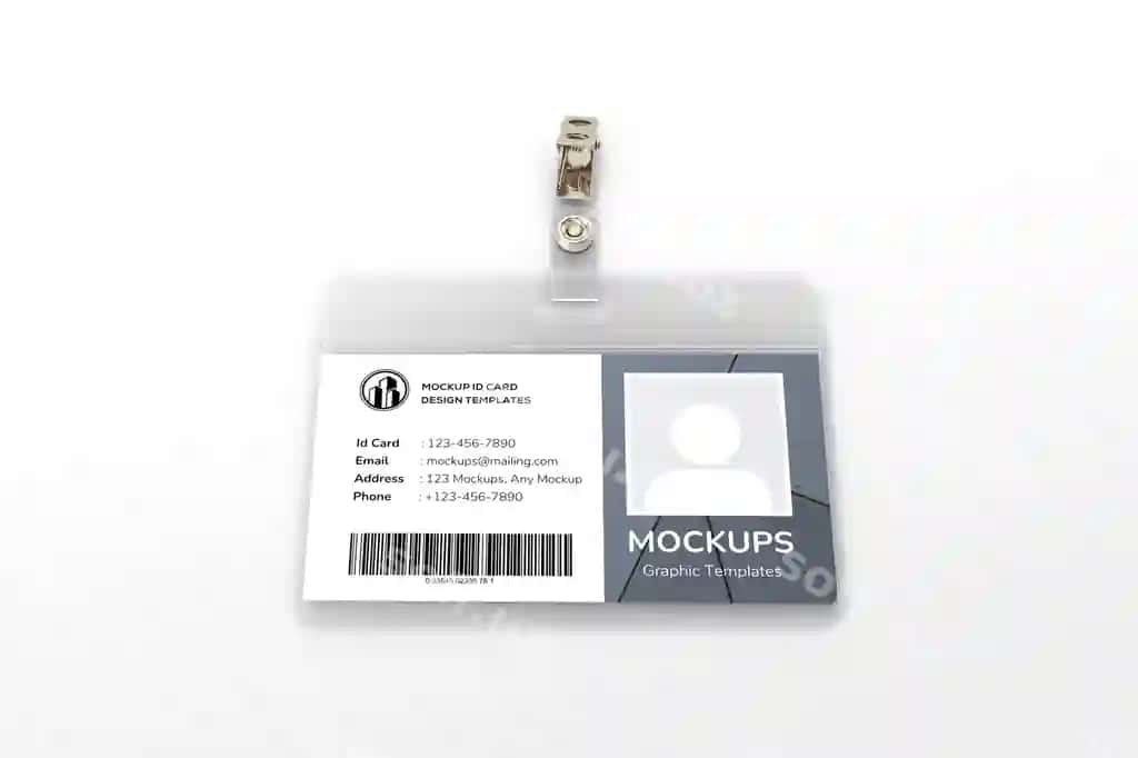 Galfli ID karta 3D obyekt mockup shabloni psd | Hanging id card 3d object mockup template psd