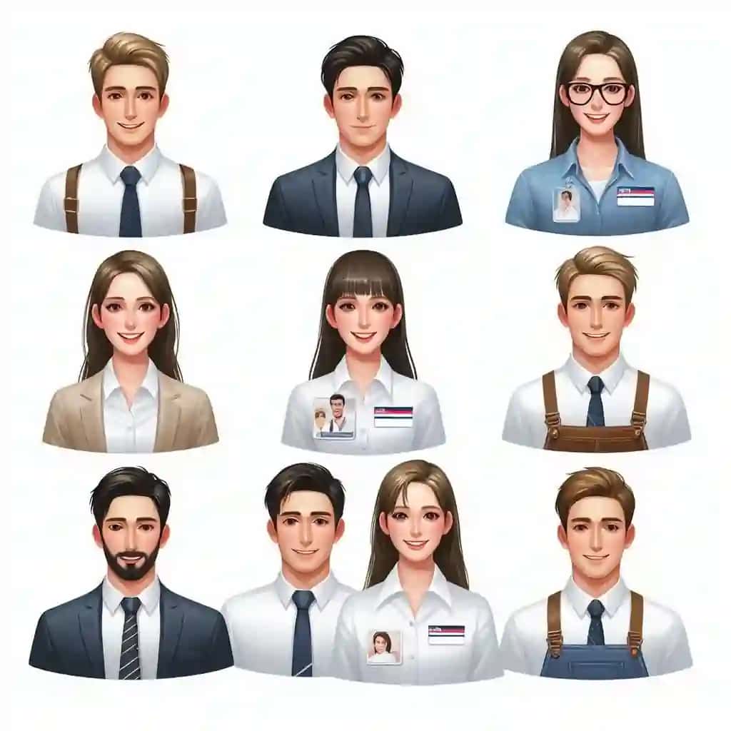 Odamlarni turli xil kiyimlar bilan guruhlang, shu jumladan bittasi | Group people with different outfits including one them