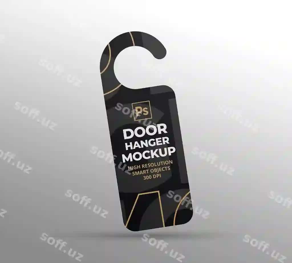 Eshik ilgich maketi | Door hanger mockup