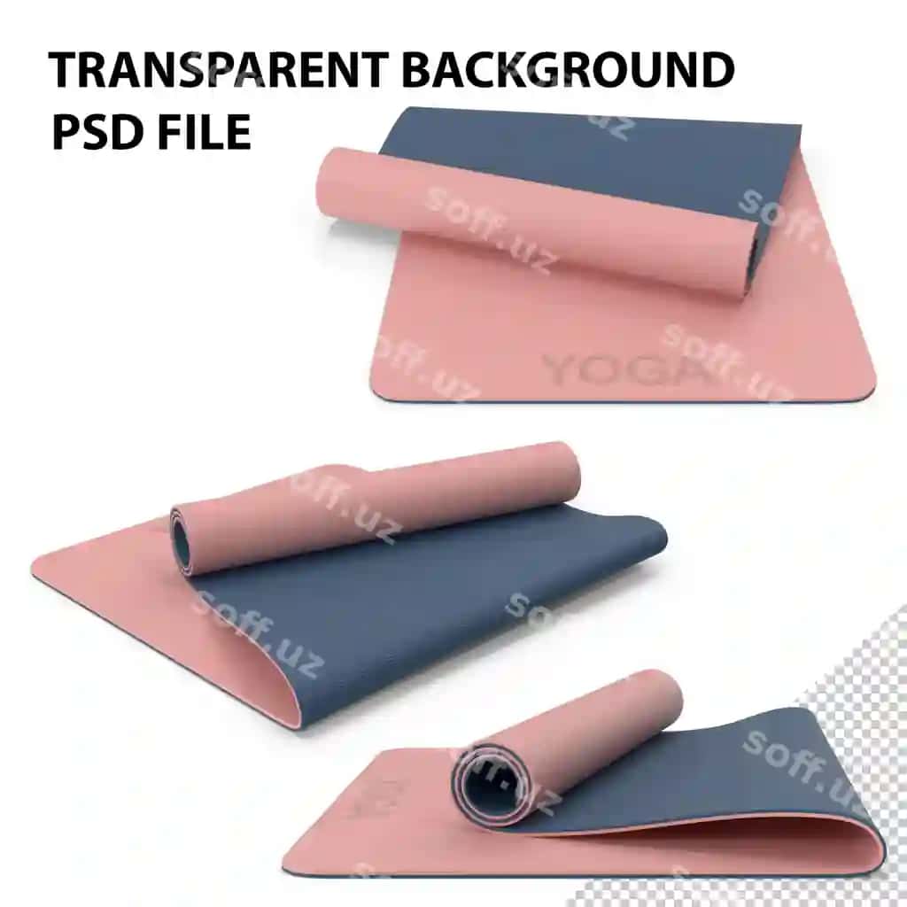 Yoga mat buklangan pushti png | Yoga mat folded pink png