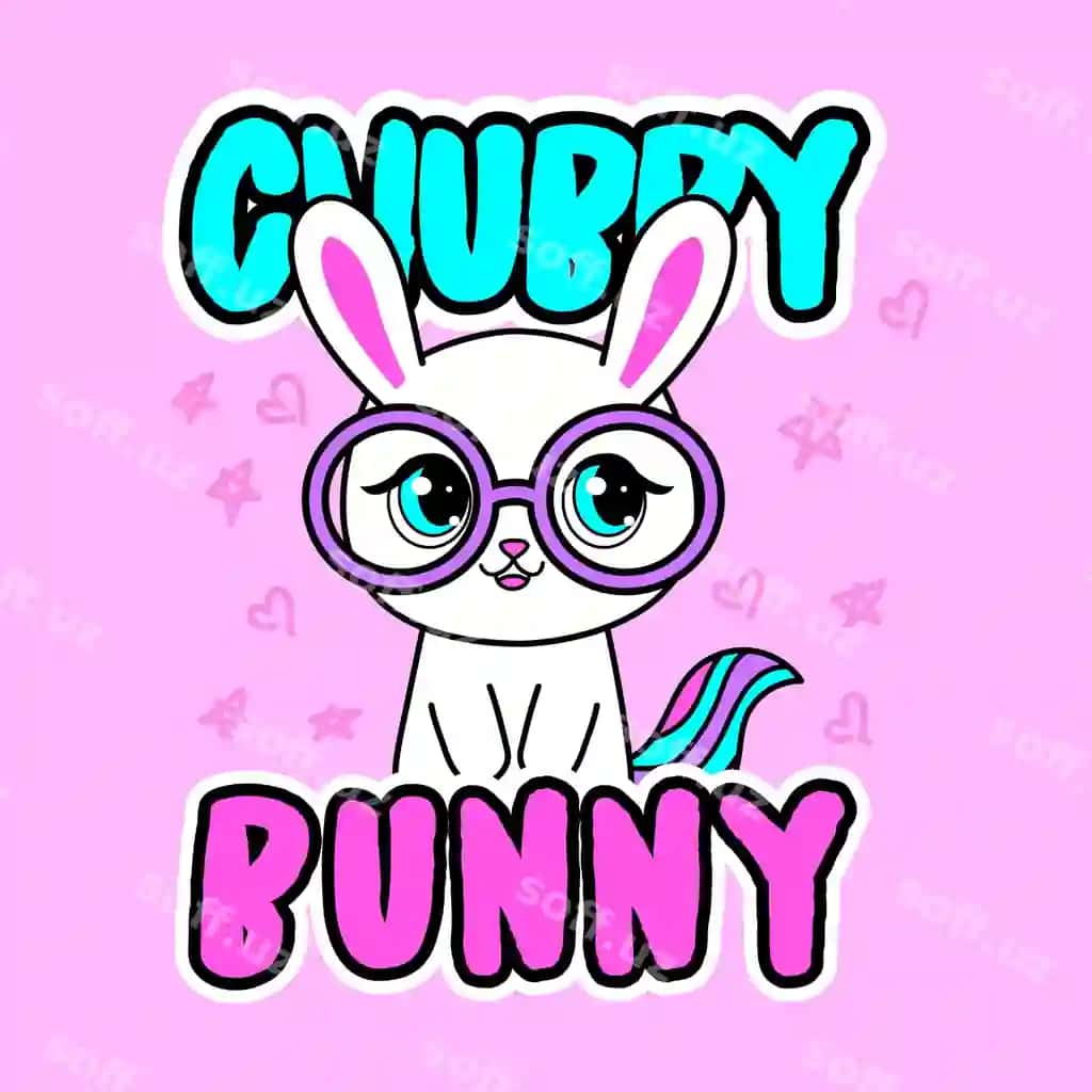 Vektor chiroyli quyon ko'zlari bilan | Vector cute rabbit with glasses