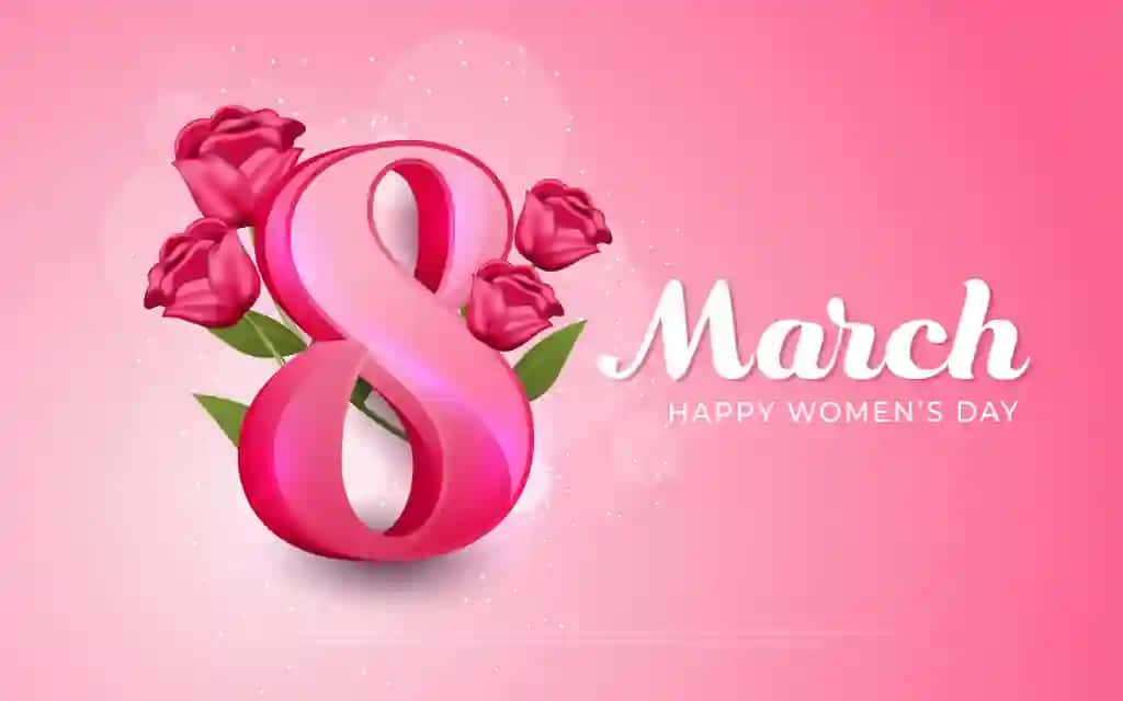 8-mart ayollar kuni bilan pushti realistik uslub | March 8 happy women s day pink realistic style