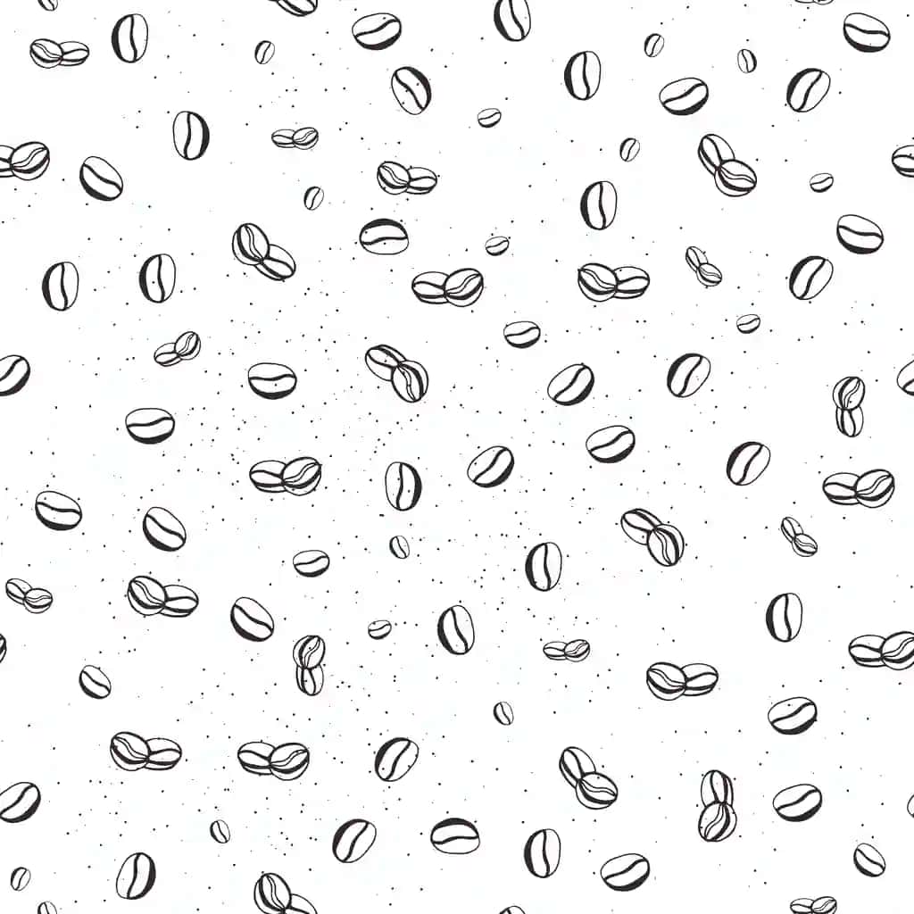 Kofe loviyalari bilan choksiz naqsh vektor tasviri | Seamless pattern with coffee beans vector illustration