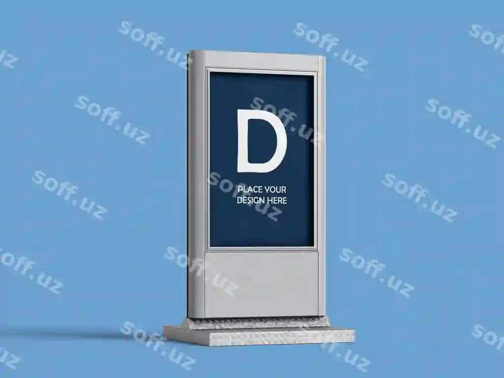 O'zingizning dizayningizni matnni shu yerga joylashtirgan reklama taxtasi maketi | Advertising billboard mockup with place your design here text