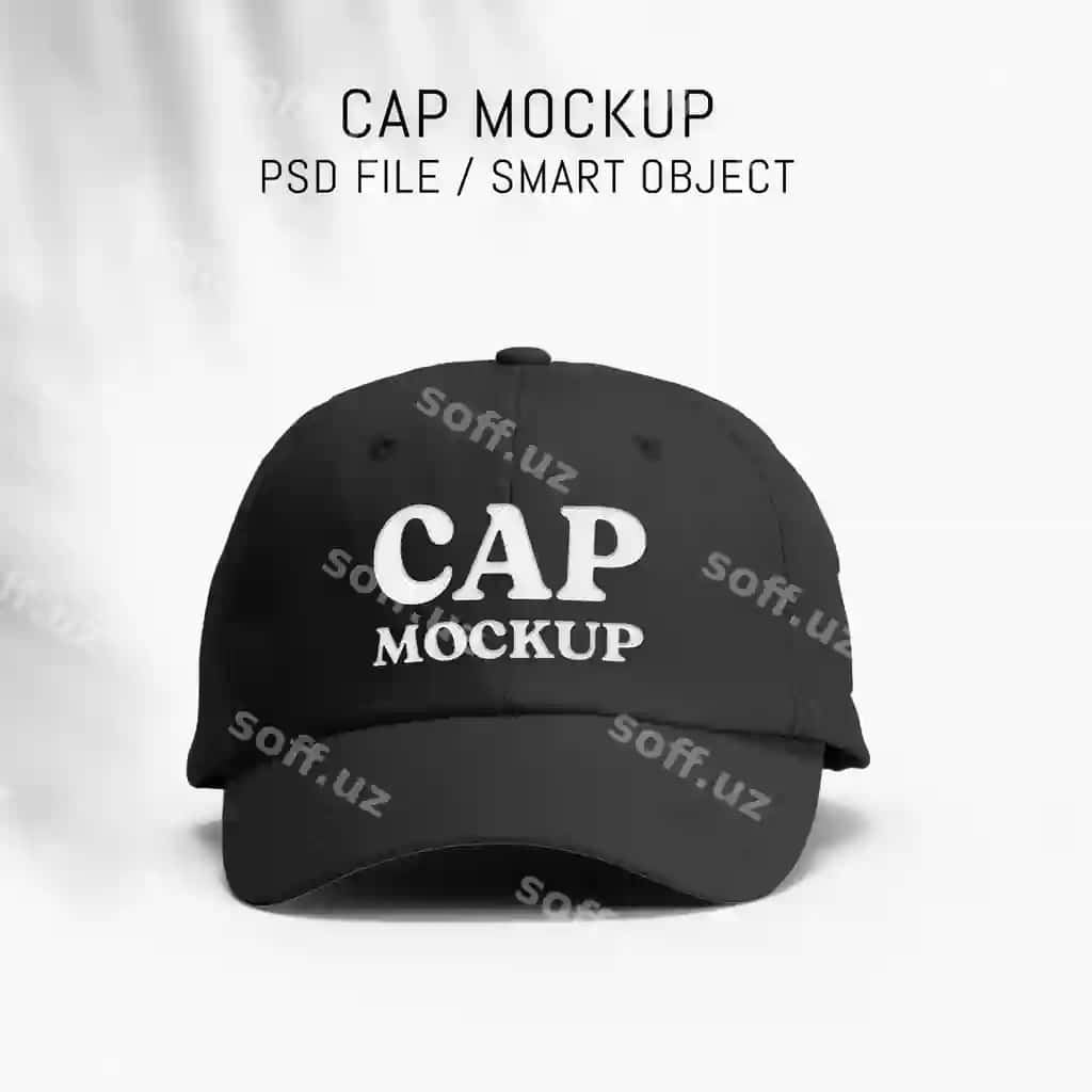 Bepul PSD qora bosh kiyim namunasi | Free psd black cap mockup