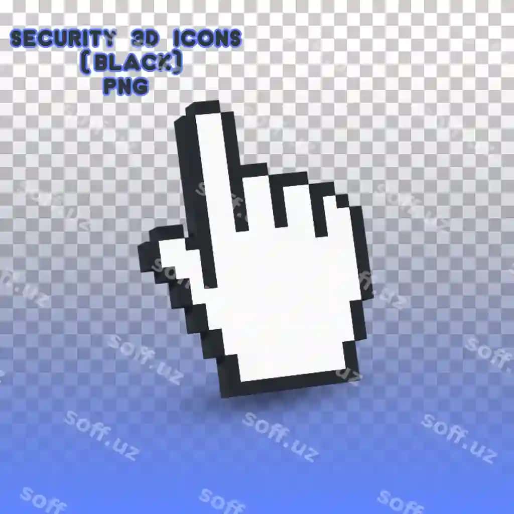 Xavfsizlik 3d ikonkalar ko'rsatgich qora | Security 3d icons pointer black