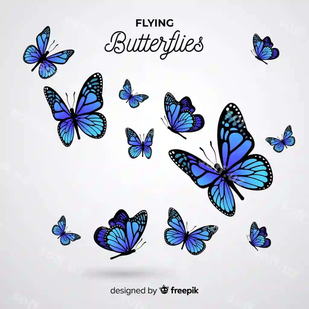 Haqiqiy koaklar guruhi fon | Realistic butterfly swarm background