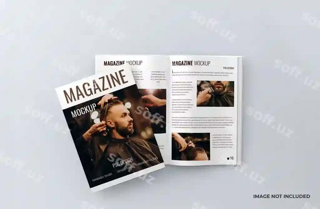 Realistik jurnali magazi mockup shabloni | Realistic journal magazine mockup template