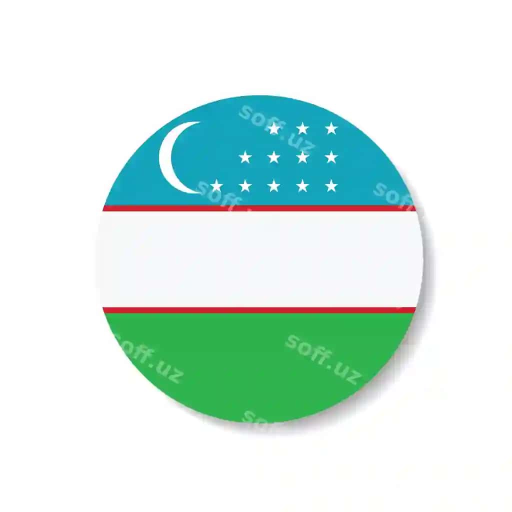 O‘zbekiston doira bayrog‘i logotipi belgisi kompyuter vektor illyustratsiyasi dizayni | Uzbekistan circle flag logo icon computer vector illustration design